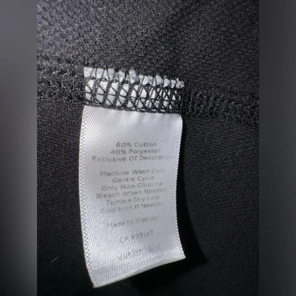 T by Talbots Women's medium Black Zip-Up Jacket White Detail Lightweight Pockets - Picture 5 of 5